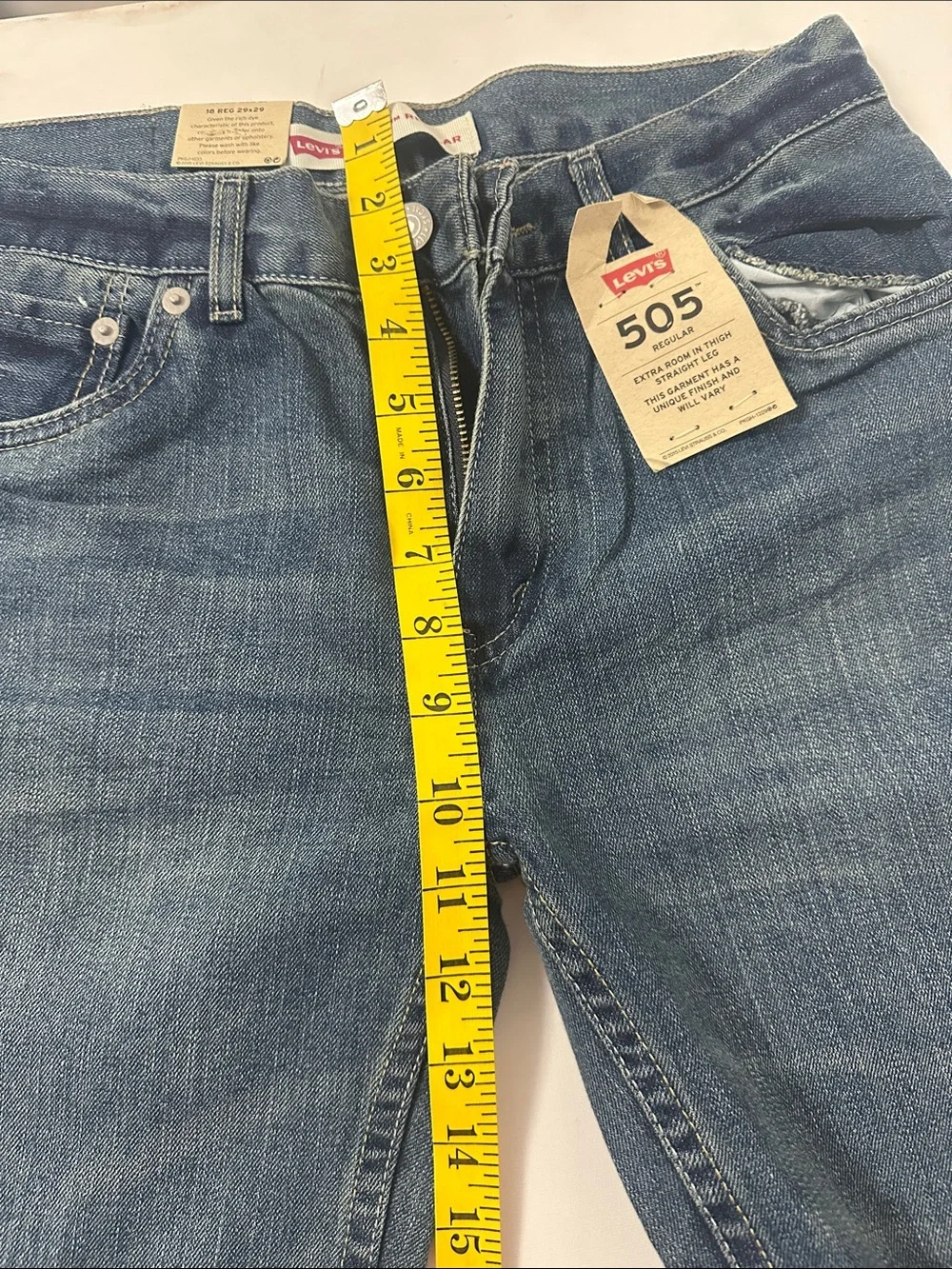 Levi's 505 Straight Leg Jeans in Faded Blue Denim